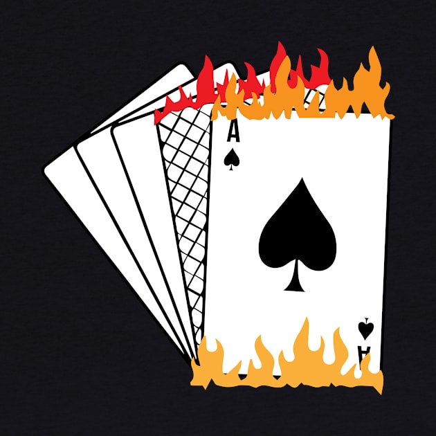 Poker card game Skat poker evening flames diamond cards by SpruchBastler